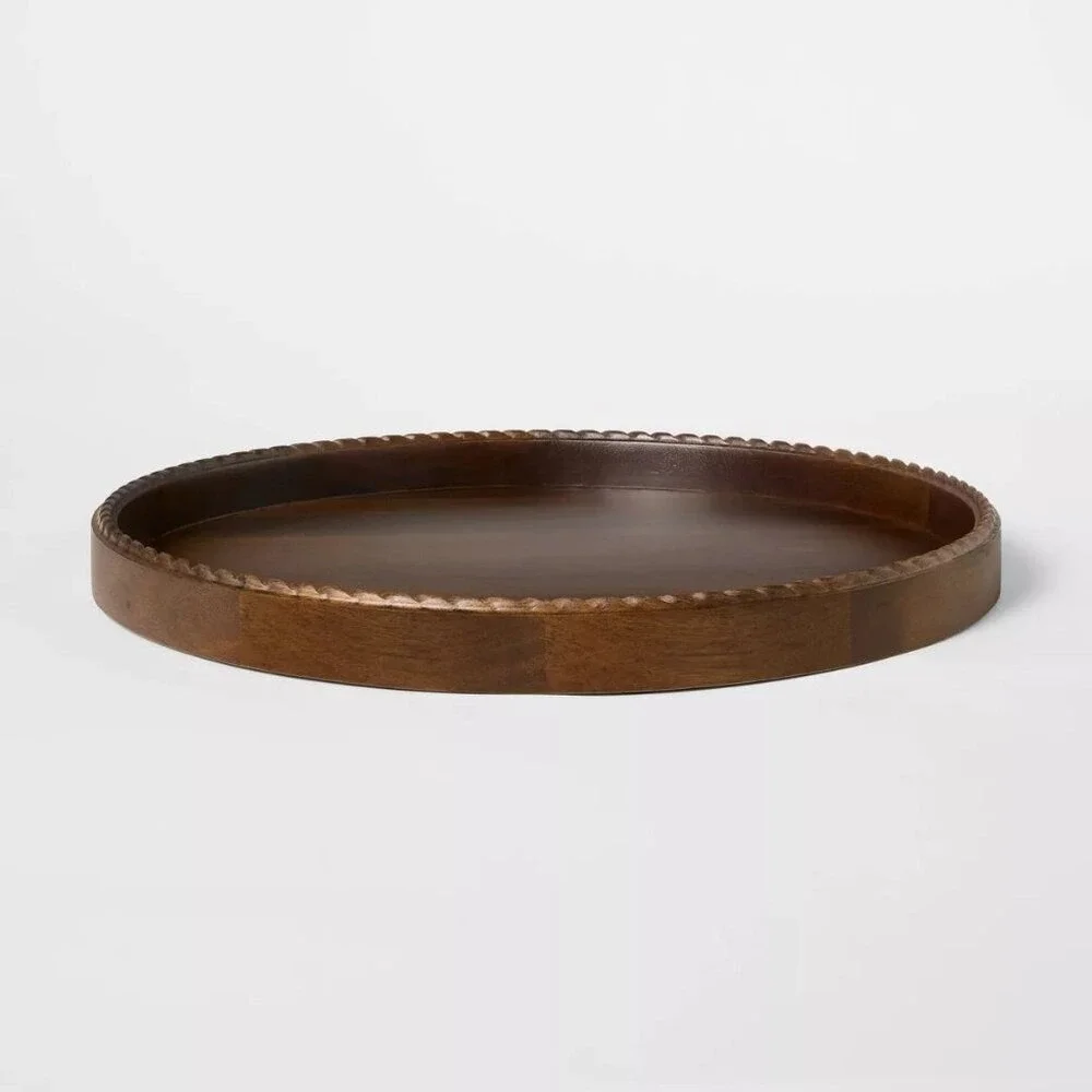 Braided Edge Wood Tray‎ Dark Brown - Threshold Studio McGee - Target 2025